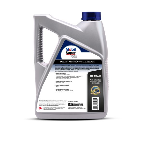 ACEITE MOBIL 10W40 SUPERIOR 2000 X3 FORMULA P DIESEL/GASOLINA 4LT SEMISINTETICO UB00