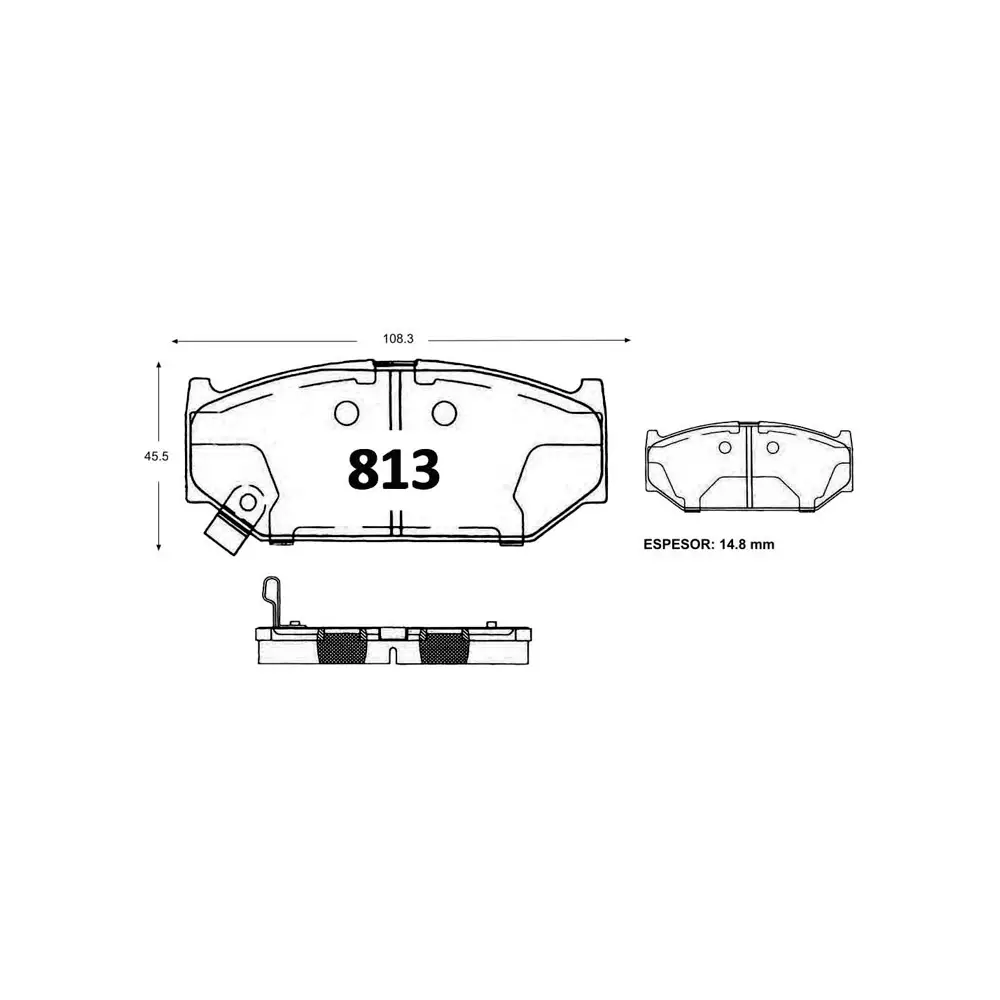 PASTILLA FRENO SUZUKI SWIFT 05> 1.2-1.3-1.4-1.5/DZIRE 13- 108.3MM ITAL-BRAKE GTX