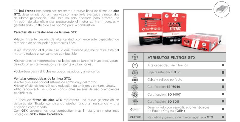 FILTRO AIRE TOYOTA YARIS 1.5 08-11/URBAN CRUISIER GTX C-2419