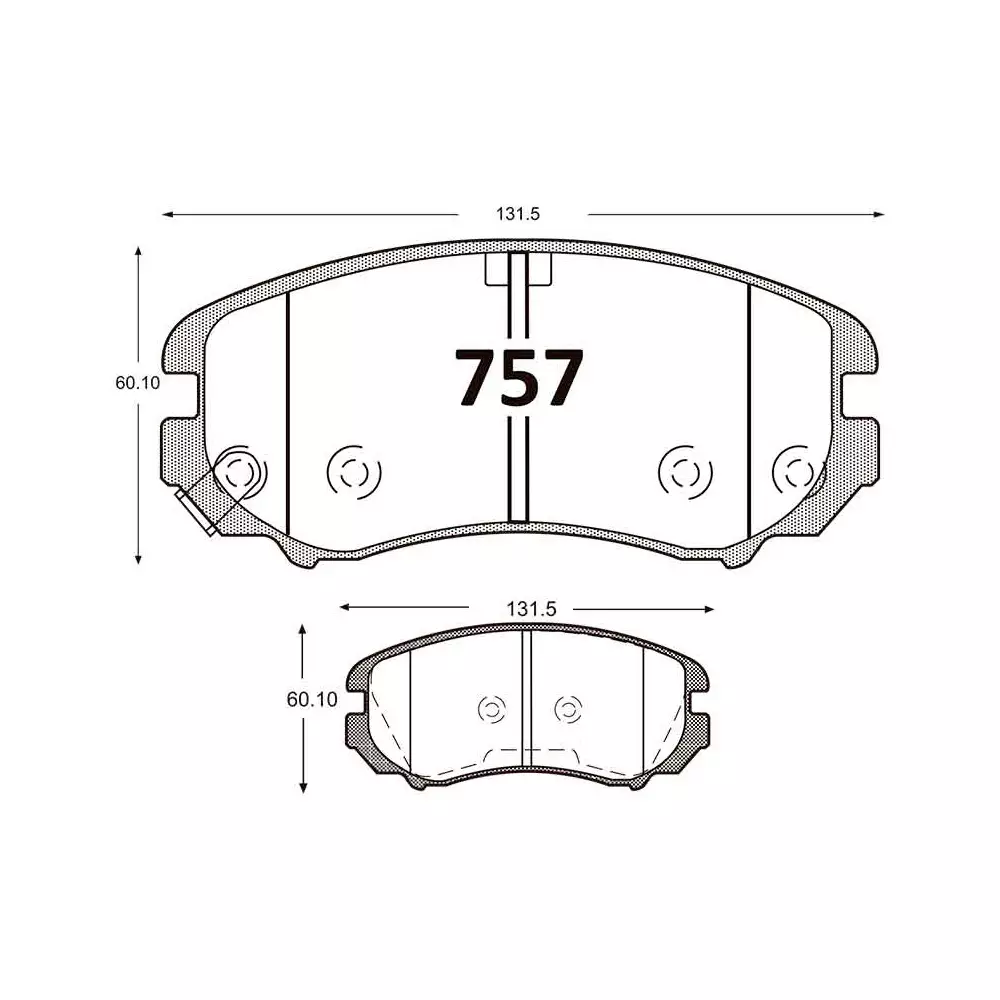 PASTILLA FRENO CHANGAN CS35 1.6 13-16 | TIGGO 7 1.5 21-24 | SOUL 09-14 131.5MM ITAL-BRAKE GTX