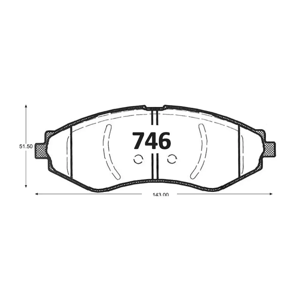 PASTILLA FRENO CHEVROLET OPTRA/VIVANT (AVEO LARGA)143MM ITAL-BRAKE GTX