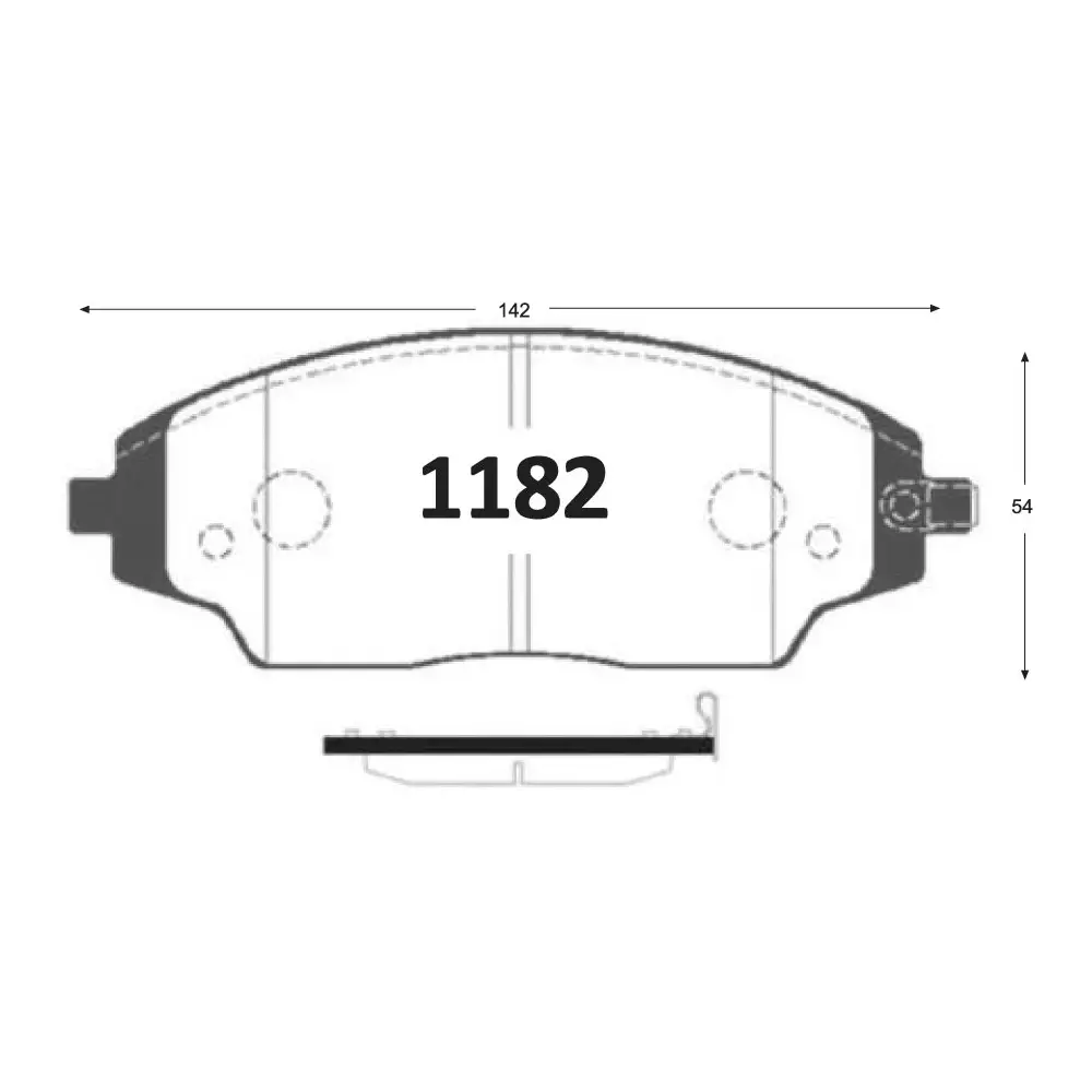 PASTILLA FRENO CHEVROLET SONIC 1.6 11-16/COBALT 1.8 17-18 142MM ITAL-BRAKE GTX