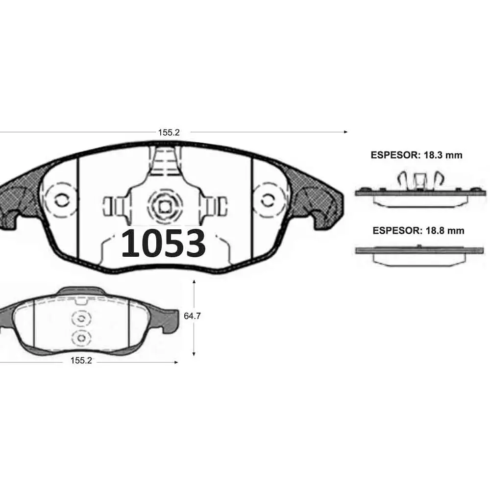 PASTILLA FRENO CITROEN BERLINGO 1.6 12-17/C4 1.6 08-10/PEUGEOT PARTNER 1.6 12-17 155.2MM GTX