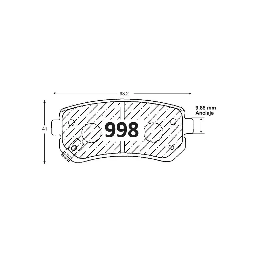 PASTILLA FRENO HYUNDAI TUCSON 2.0 10-15/SPORTAGE 2.0 11-17/CERATO 1.6/NEW ACCENT 06-11 | KIA RIO 93.2MM TRASERAS ITAL-BRAKE GTX