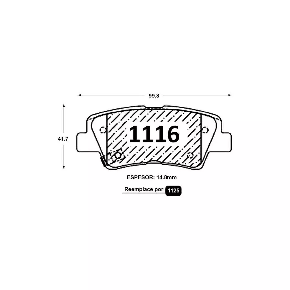 PASTILLA FRENO HYUNDAI/KIA/TUCSON/SANTA FE 00-09 | SPORTAGE 05-10 98.8MM TRASERAS ITAL-BRAKE GTX