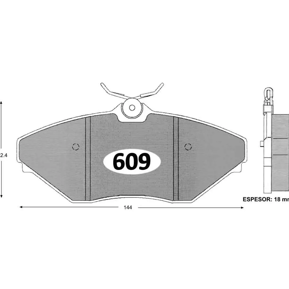 PASTILLA FRENO MAHINDRA PIK UP 2.2-2.6 11-17/SCORPIO 10-16 144MM ITAL-BRAKE GTX