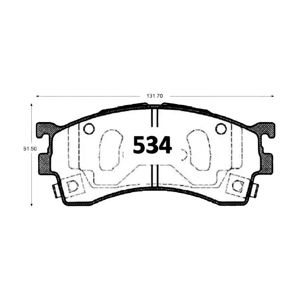 PASTILLA FRENO MAZDA 323 1.6 01-03 | MAZDA 626 92-97 | KIA CLARUS 131.7MM ITAL-BRAKE GTX