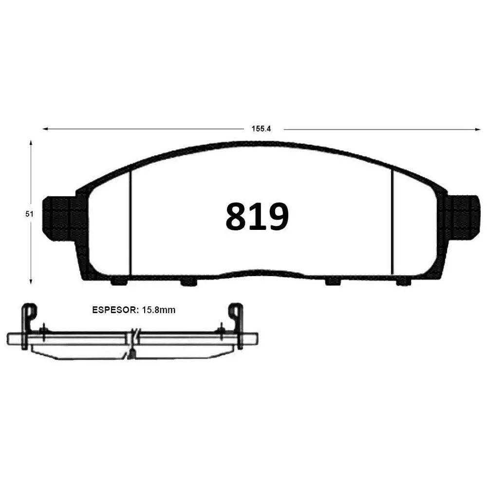 PASTILLA FRENO MITSUBISHI L-200 DAKAR/KATANA 2007>/FIAT FULLBACK 155MM ITAL-BRAKE GTX