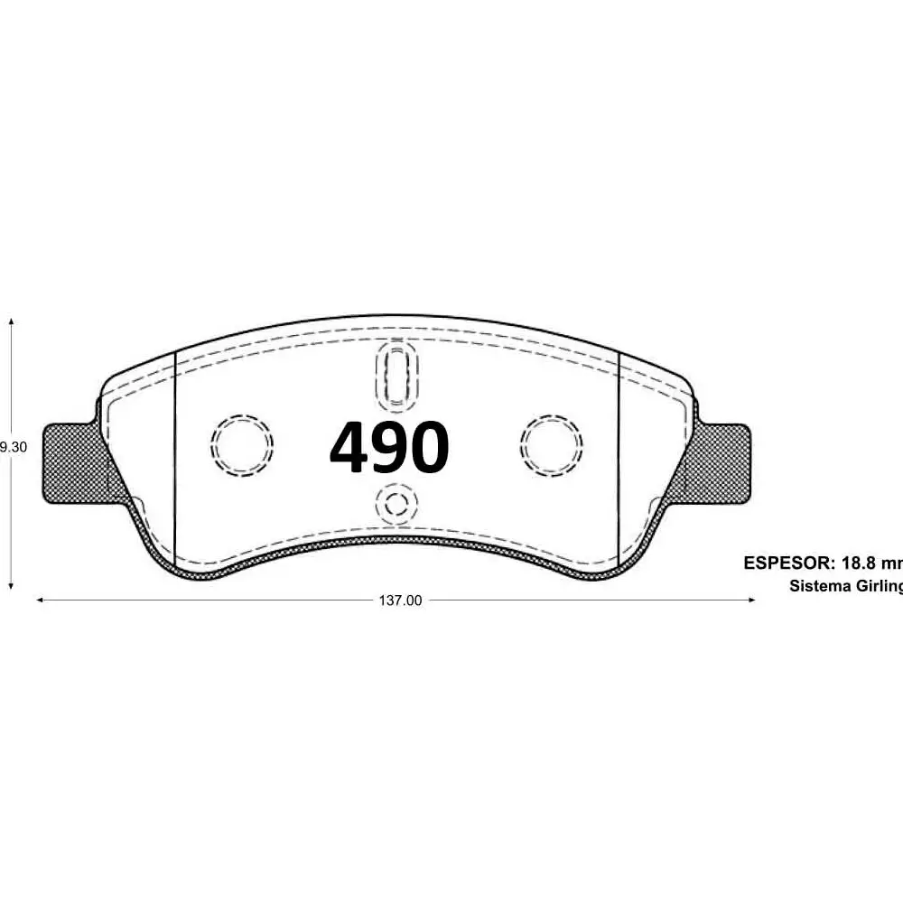 PASTILLA FRENO PEUGEOT 206 1.6 04-10/307/PARTNER/BERLINGO/301/C-ELYSE ITAL-BRAKE 137MM GTX