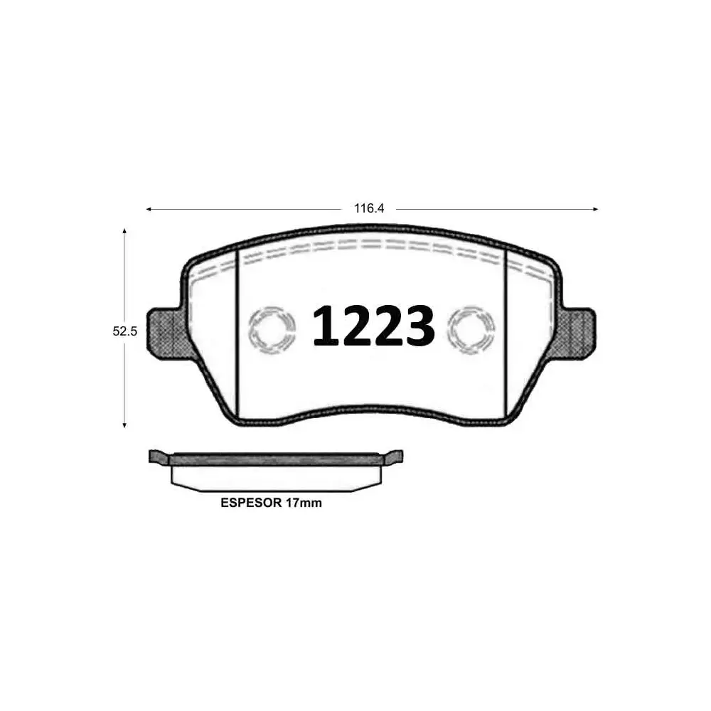 PASTILLA FRENO RENAULT DUSTER 1.6 12-18/NISSAN NOTE 1.5 03-06 116.4MM ITAL-BRAKE GTX