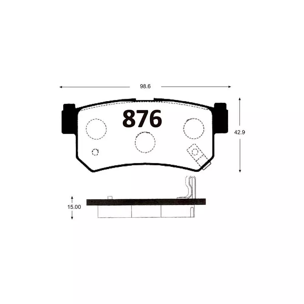 PASTILLA FRENO SSANGYONG ACTYON 2.0-2.3 06-11/REXTON 2.7-3.2 02-07 TRASERAS 98.6MM ITAL-BRAKE GTX