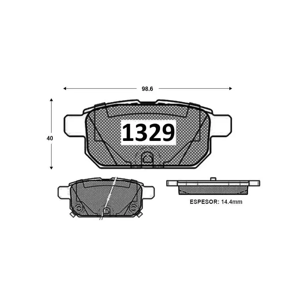 PASTILLA FRENO SUZUKI BALENO 1.4 16-19/SWIFT 1.0-1.6 11-19/SX4 SCROSS 1.6 15-18 TRASERAS GTX 98.6MM