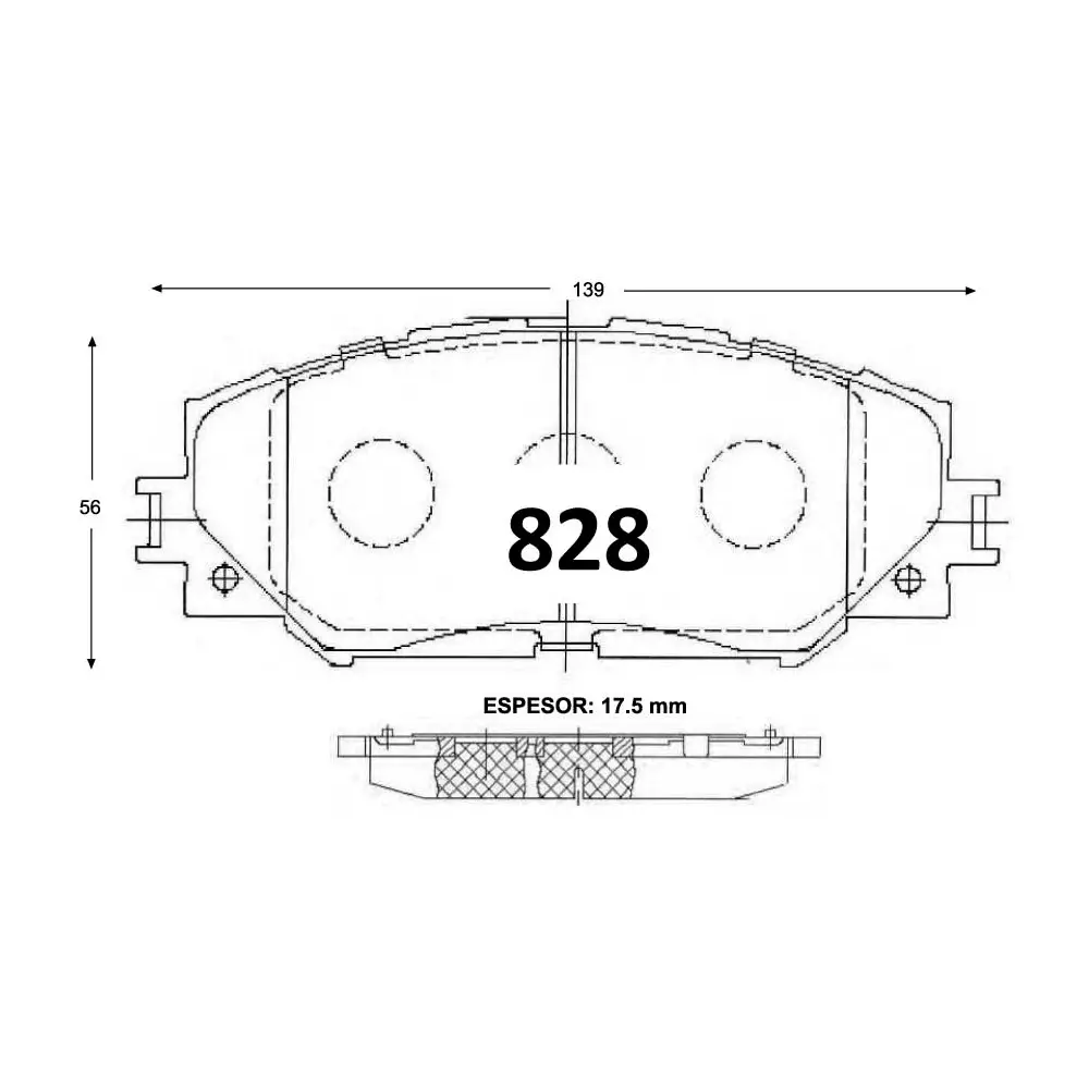 PASTILLA FRENO TOYOTA COROLLA 1.6 11-14/URBAN CRUSIER 10-16/RAV 4 13-18 139MM GTX