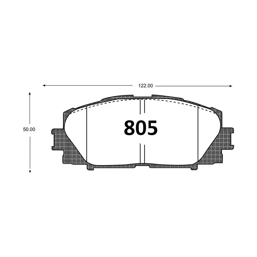 PASTILLA FRENO TOYOTA YARIS 06-15/PRIUS 1.8 10-16 | GREAT WALL VOLEEX C10-C20-C30 11-16 (NEW YARIS) 122.7MM ITAL-BRAKE GTX