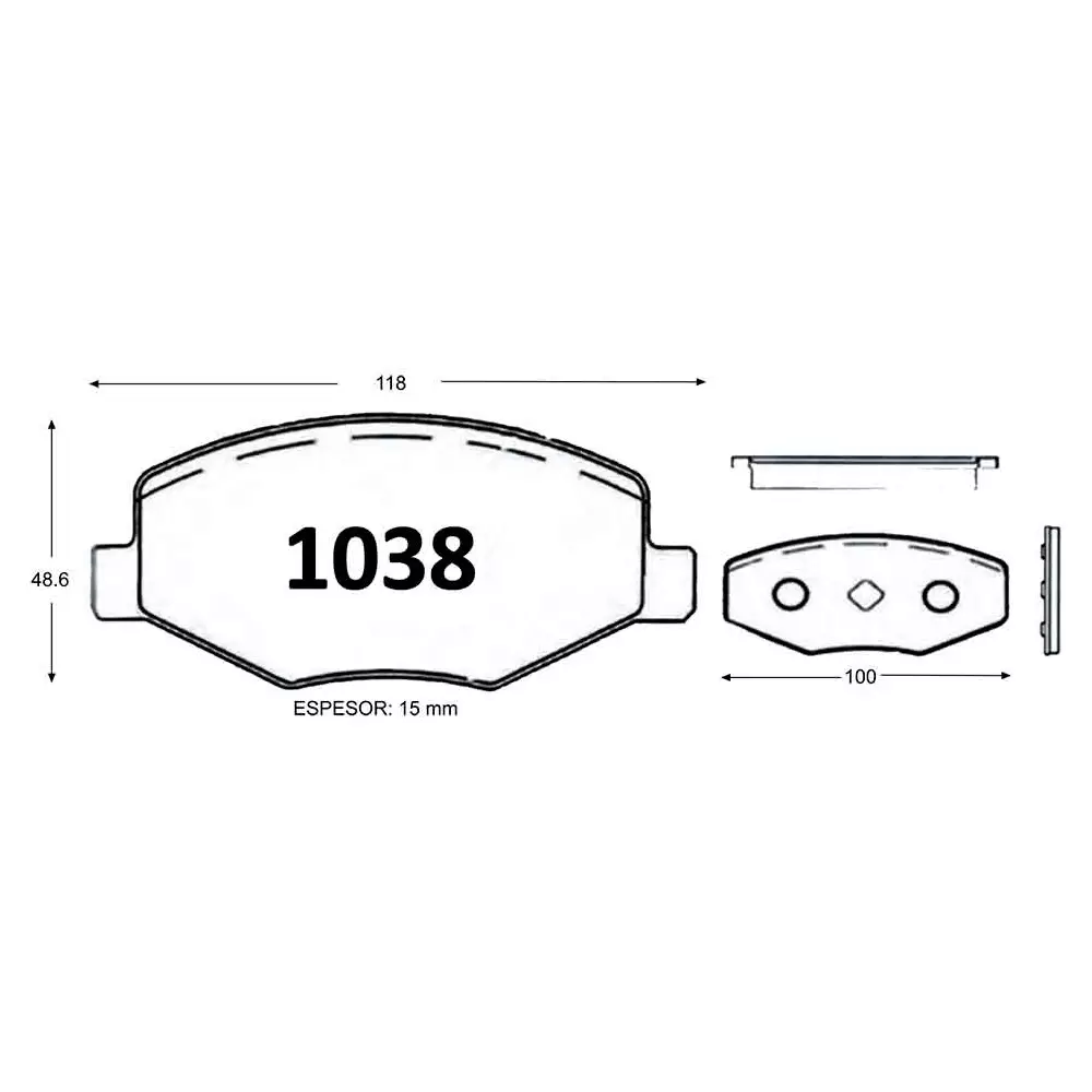 PASTILLA FRENO CHERY S21 C/ABS 08- DEL 118MM/100MM GTX