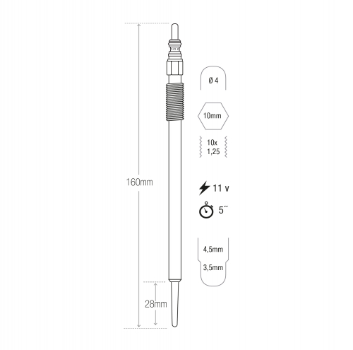 BUJIA INCANDESCENTE MITSUBISHI L200 2.4 16-22 KESSEL ARG 