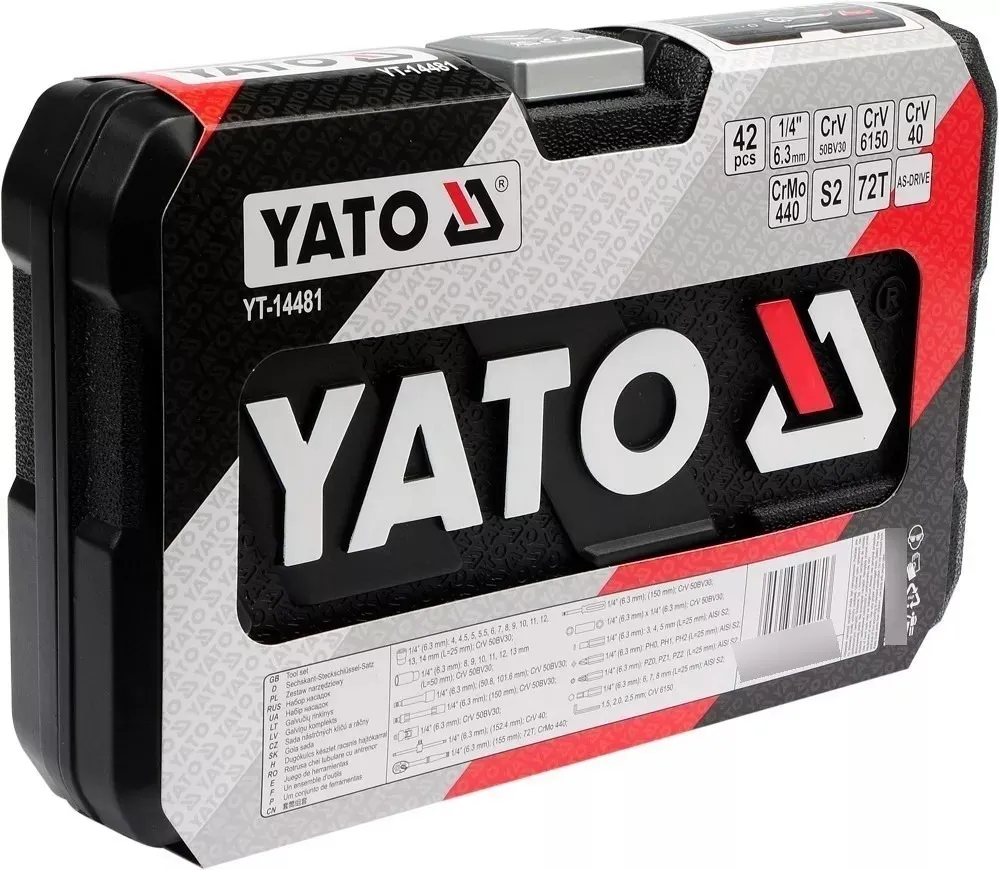 SET DADOS 1/4 PULG 42 PCS YATO