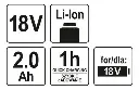 BATERIA DE TALADRO Y DE IMPACTO INALAMBRICO 18V 2.0AH LI-ION YATO UB00