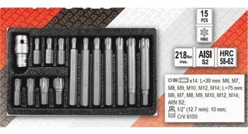SET PUNTAS TORX 15PCS YATO
