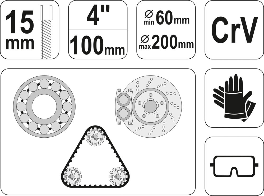 EXTRACTOR 3 BRAZOS 4PULG YATO