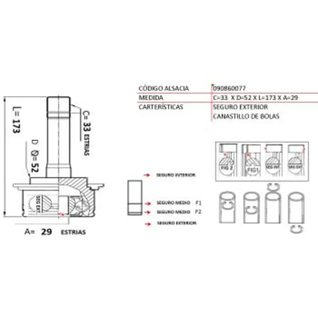 HOMOCINETICA DAEWOO ESPERO 2.0 92-00 | NUBIRA 1.6 98-03 33*29*52 TW UB29B2