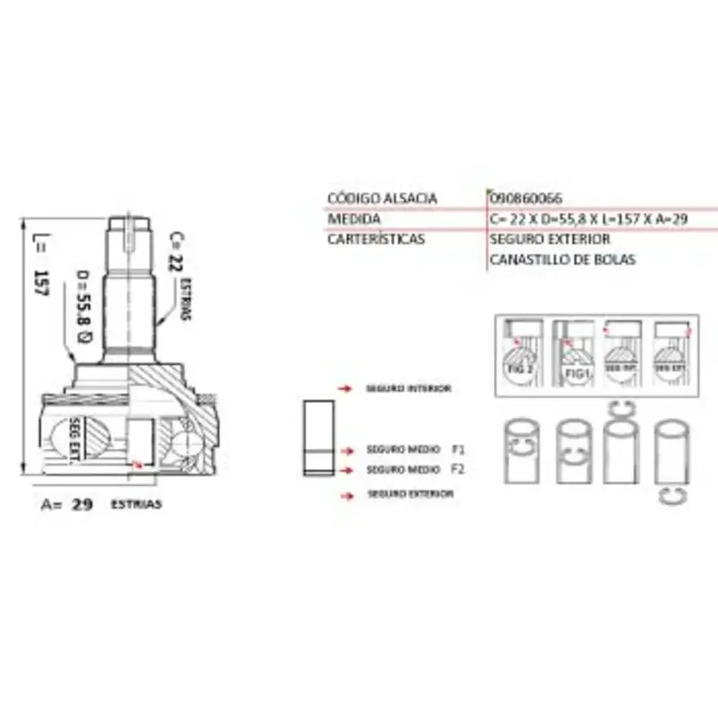 HOMOCINETICA DAEWOO RACER/POINTER 22*29*52 TW UB29A4