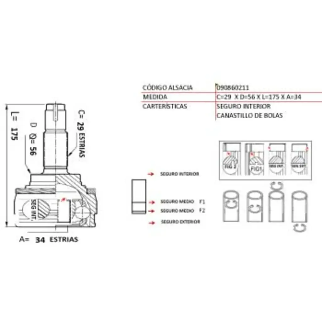HOMOCINETICA SAMSUNG SM5 1.8-2.5 04-13 29*34*56 CH UB29A1