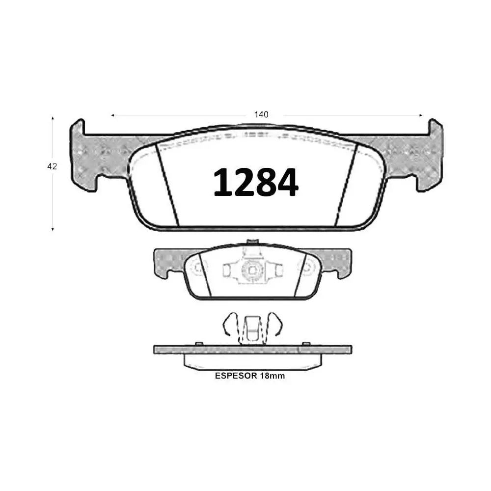 PASTILLA FRENO RENAULT CLIO 1.2-1.5 12-18/SANDERO 12-14/SYMBOL 12-18 140MM ITAL-BRAKE GTX