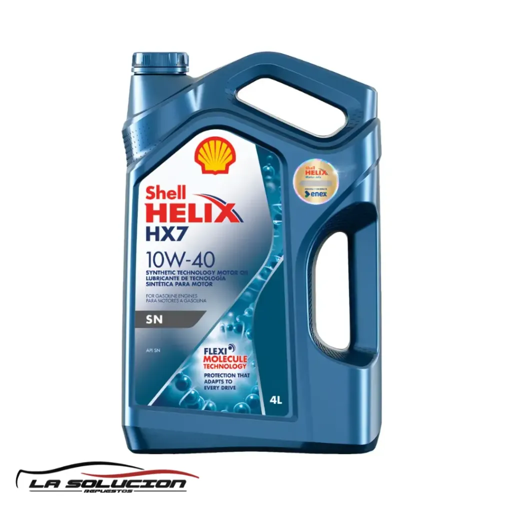 [8608] ACEITE SHELL 10W40 4L HELIX HX7 AZUL USA (ENEX) SOLO BENCINA