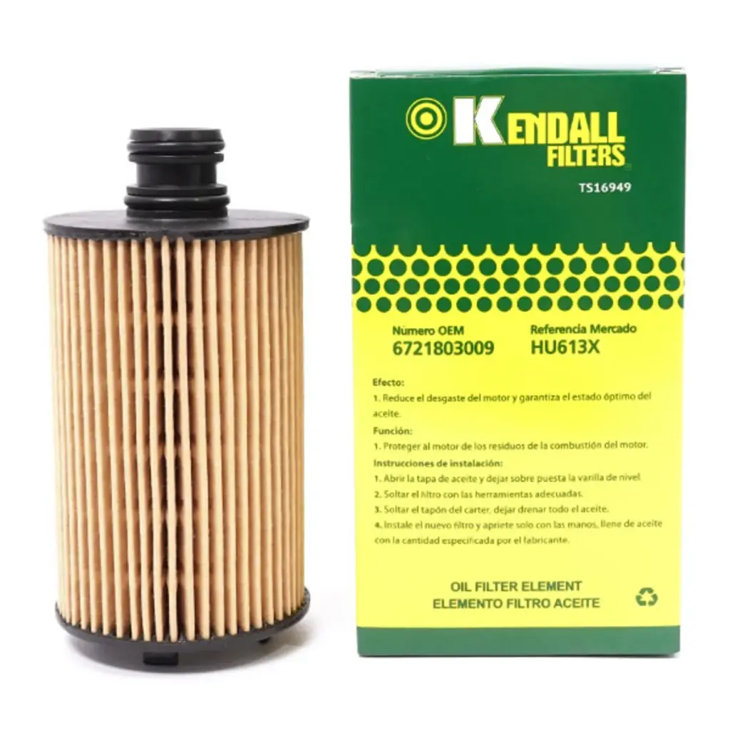 FILTRO ACEITE SSANGYONG ACTYON 12-18 (ELEMENTO) HU613X KENDALL (6721803009)