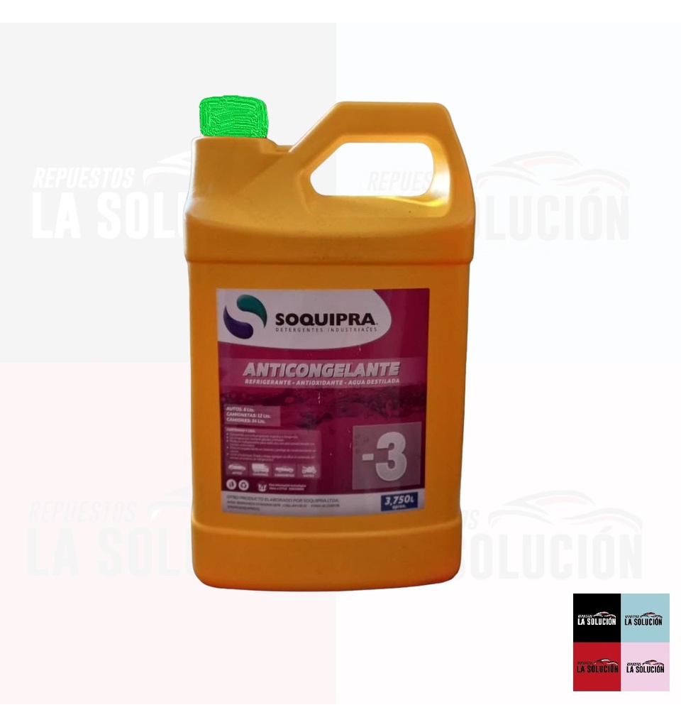 ANTICONGELANTE SOQUIPRA  - 3 GRADOS VERDE