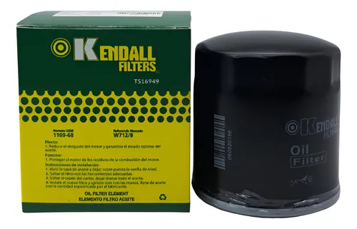 FILTRO ACEITE PEUGEOT 206/306/PARTNER/CITROEN W712/8 | W716/1 KENDALL (1109-68) UB9B4
