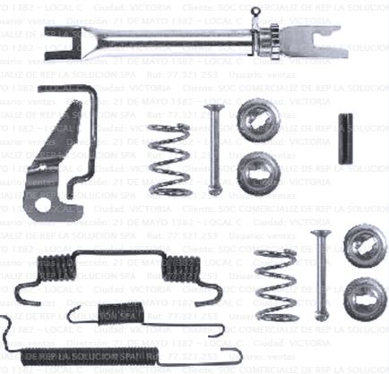JUEGO ACCESORIOS FRENO TRASERO (TAMBOR) CHEVROLET CORSA 94-11/MONTANA 05-10 MX IZQUIERDO  UB00
