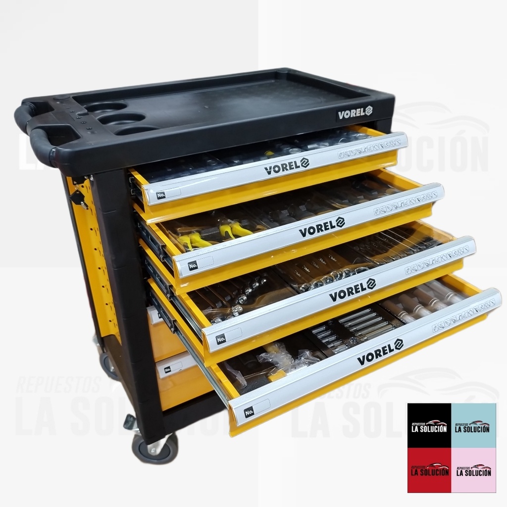 CARRO DE TRABAJO MOBIL 6 GABINETES C/HERRAMIENTAS VOREL (-20% TODO MEDIO DE PAGO)