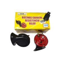 [13909] BOCINA 12V CARACOL UNIVERSAL 12V PAR C/RELAY UB31A1