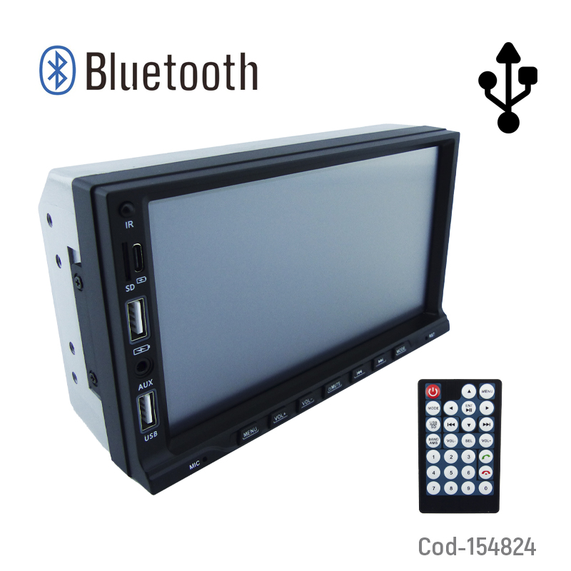 RADIO DOBLE DIN C/PANTALLA HD 7 PULGADAS TOUCH BLUETOOTH ANDROID CH UB0