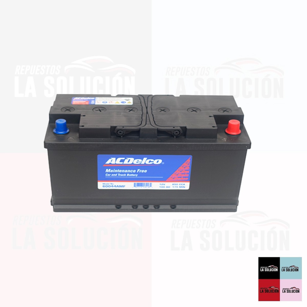 BATERIA 100 AMPERES AC DELCO 850 CCA 60044AMF SMF DERECHO  (CHICA)