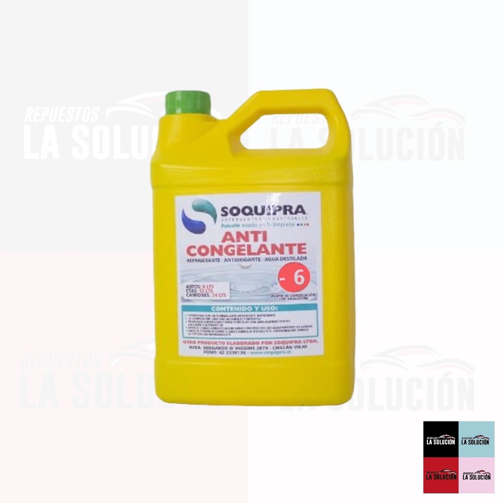 ANTICONGELANTE SOQUIPRA - 6 GRADOS VERDE