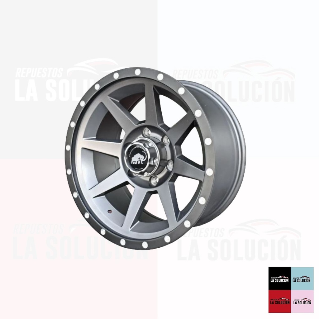 LLANTAS ARO 17X9 6X139.7 ET0 CB 110.5 GRIS MATE MAMMOOTH WHEELS
