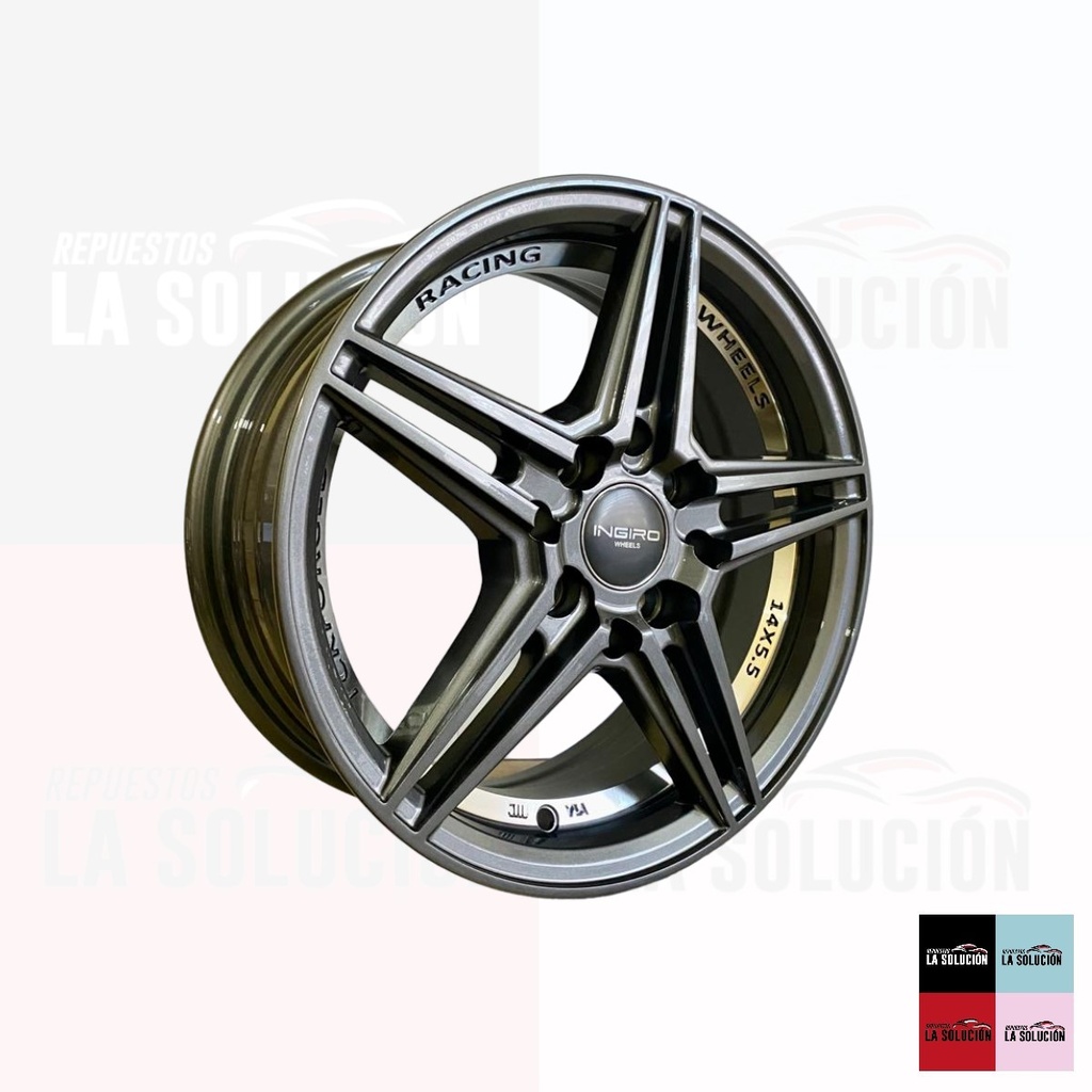 LLANTAS ARO 14 MODELO G-UC-M STAR 4 EN 100 Y 4 EN 114 C/LOGO ET35