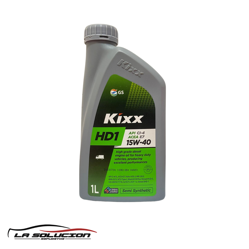 ACEITE KIXX 15W40 HD1 BENCINA Y DIESEL API CI-4/SL ACEA E7-12 1 LITRO