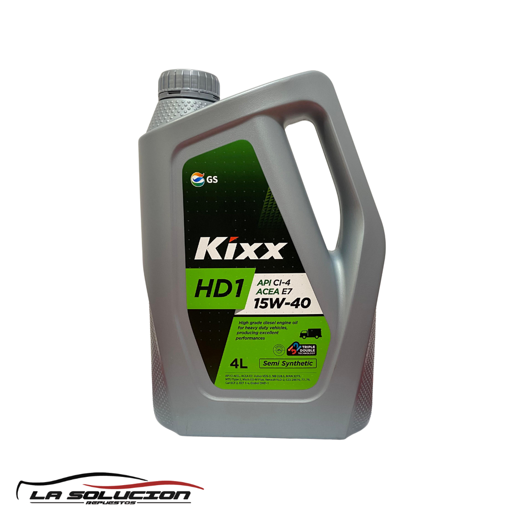 ACEITE KIXX 15W40 HD1 BENCINA Y DIESEL API CI-4/SL ACEA E7-12 4 LITROS