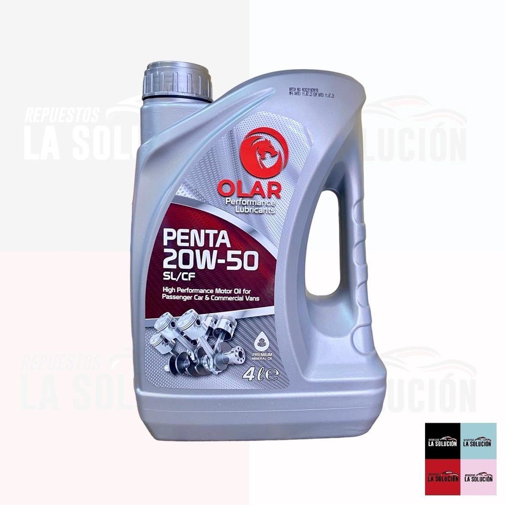 ACEITE OLAR 20W50 4LT MINERAL SL/CF PENTA
