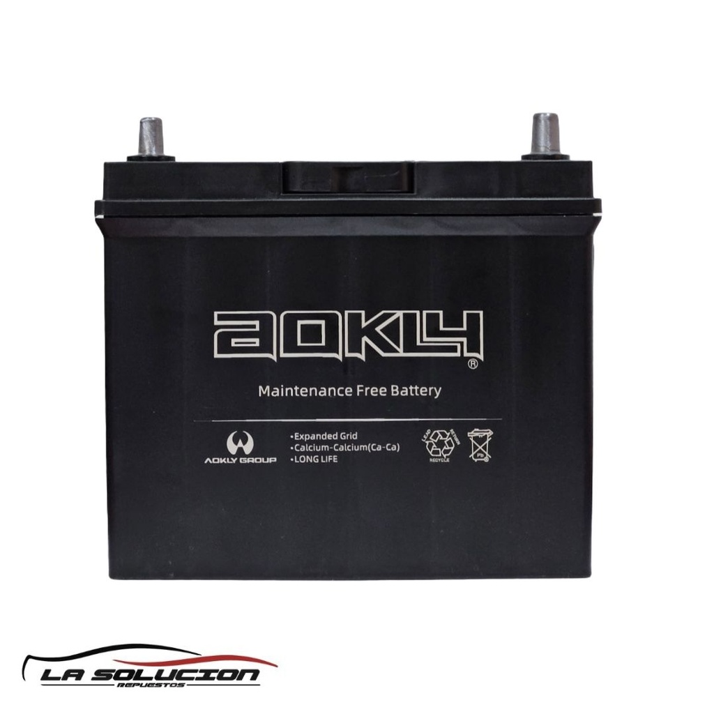 BATERIA 45 AMPERES AOKLY 510 CCA POSITIVO DERECHO  BI-BORNE (NS60L)