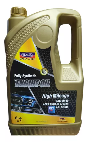 ACEITE DANA 5W30 6 LITROS FULL SINTETICO SAE API SN/CF ACEA C3