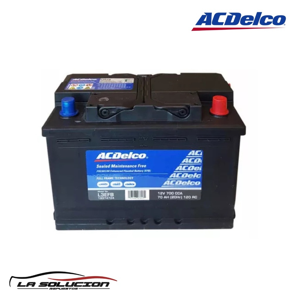 BATERIA 70 AMPERES ACDELCO L3EFB DERECHO  (STAR STOP) 700CCA