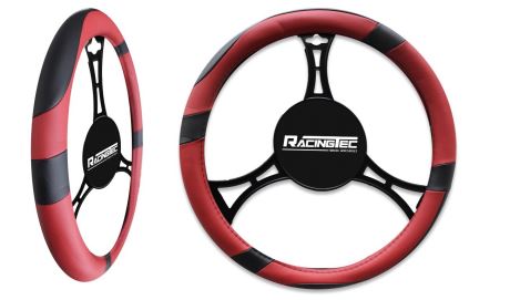 CUBRE VOLANTE NEGRO/ROJO TALLA M