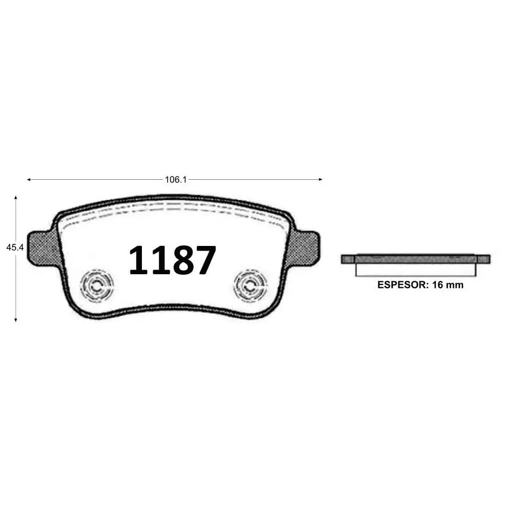 PASTILLA FRENO RENAULT FLUENCE 10- 106.1MM TRASERAS ITAL-BRAKE GTX