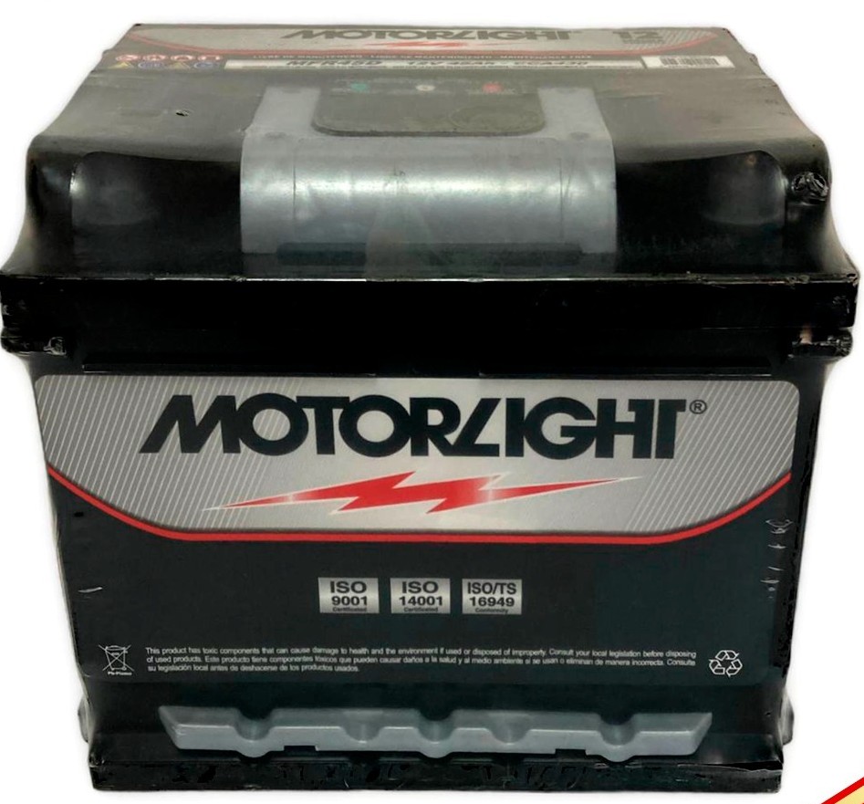 BATERIA 45 AMPERES MOTORLIGHT MFR-45 E (430CCA) OJO CHICA TIPO 55 POSITIVO IZQUIERDO 