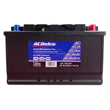 BATERIA 80 AMPERES ACDELCO 730CCA POSITIVO DERECHO 80L4 EFB 